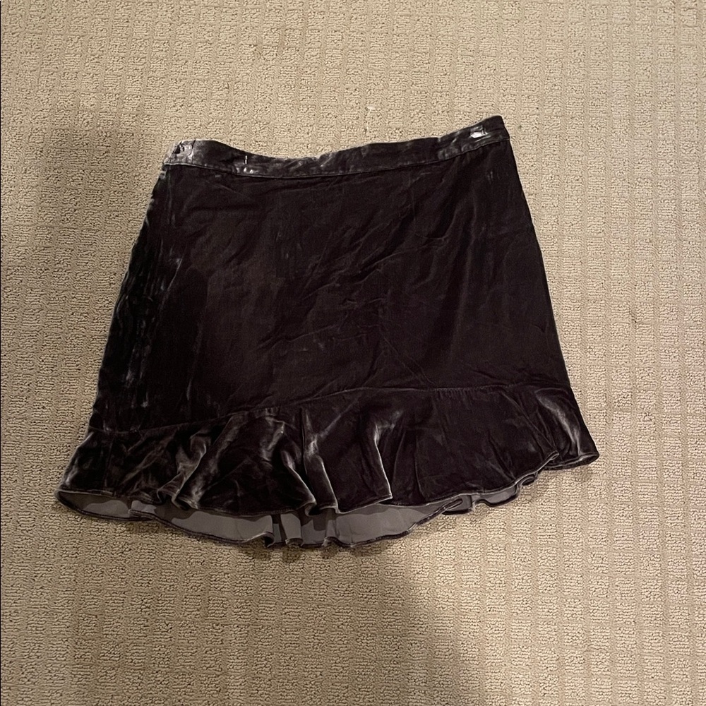 Madewell Brown Velvet Mini Skirt